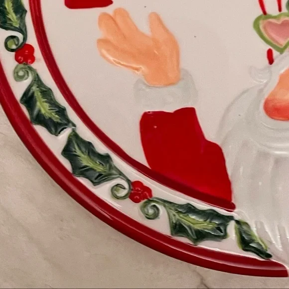 Gourmet Fitz & Floyd Christmas Confections 9” canapé Santa Claus plate - Picture 4 of 10